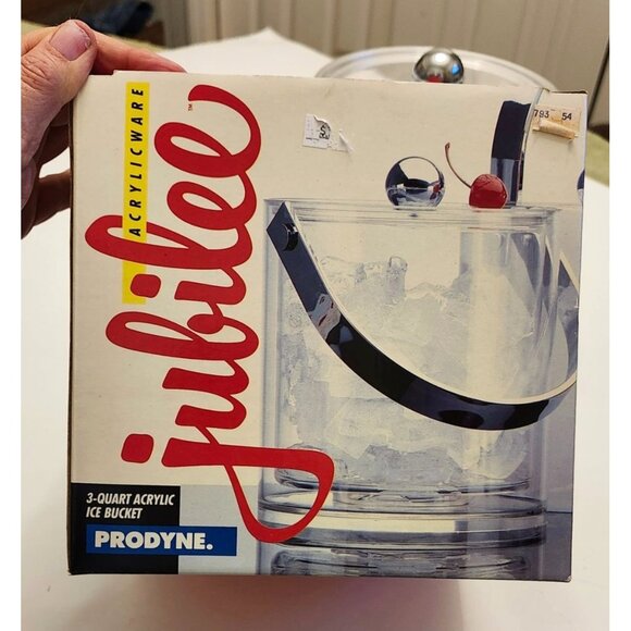 MCM Acrylic Ice Bucket With Lid & Handle By Prodyne Jubilee - Picture 4 of 6